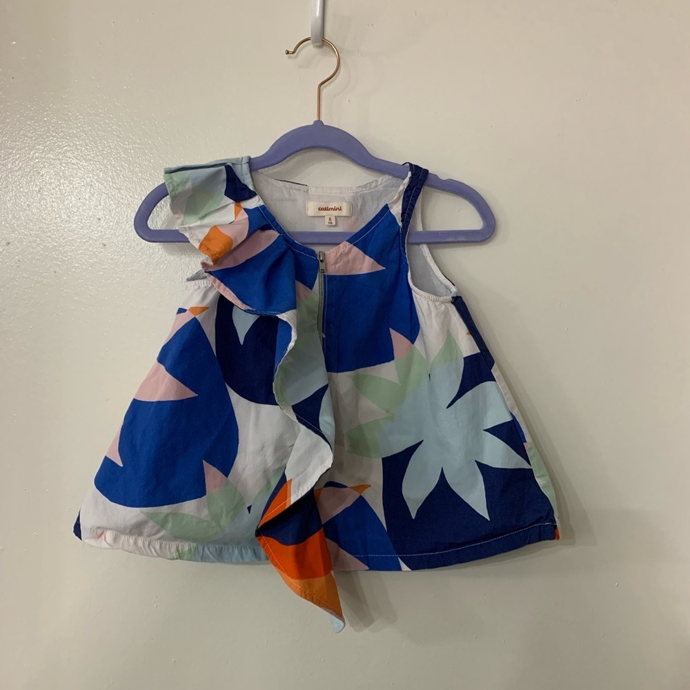 Catimini girls floral print blouse size 6